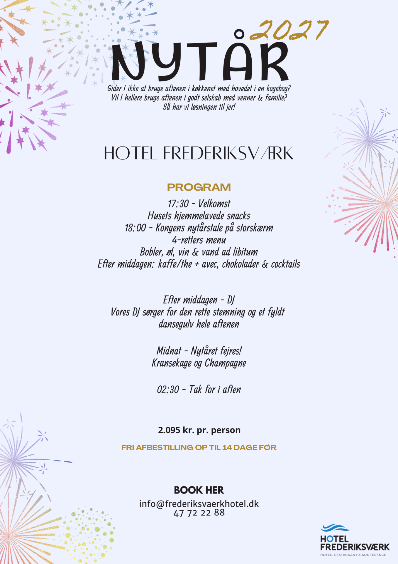 Nytår 2027 på Hotel Frederiksværk