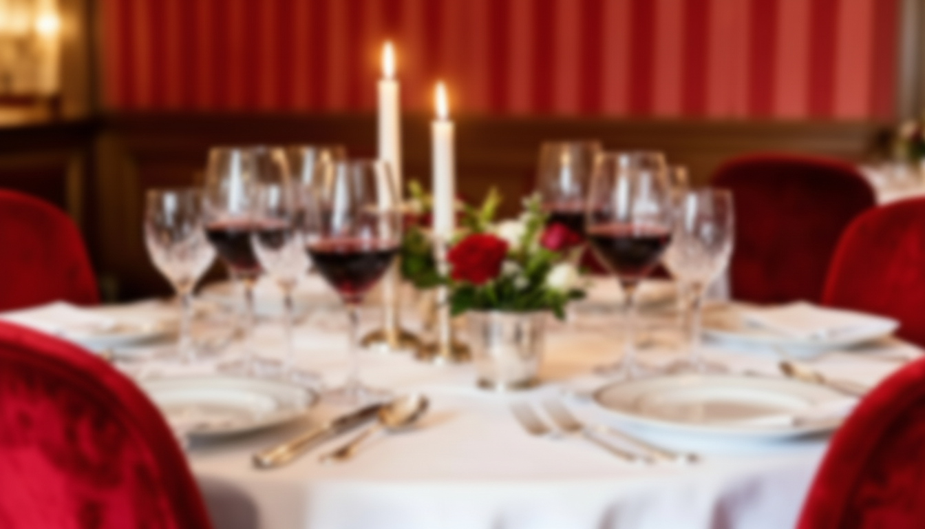 Elegant opdækket festlokale på Hotel Frederiksværk